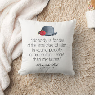 Jane Austen - My Father - Vintage Hat Cushion