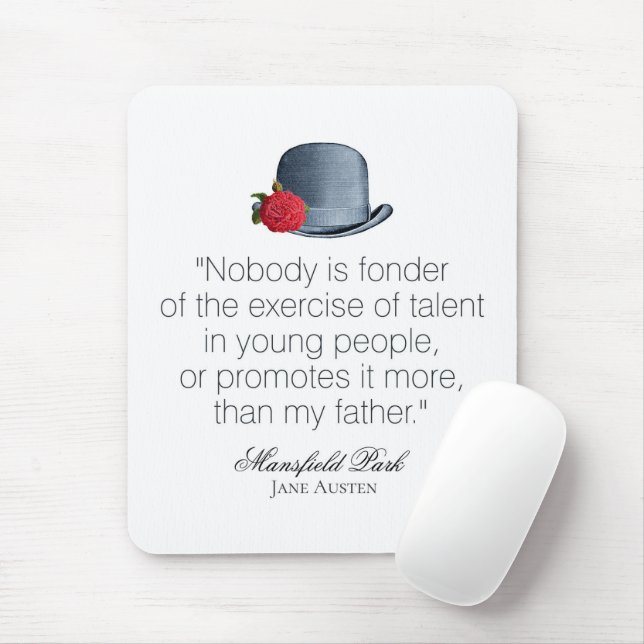 Jane Austen - My Father - Vintage Hat Mouse Pad (With Mouse)