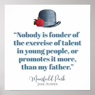 Jane Austen - My Father - Vintage Hat Poster