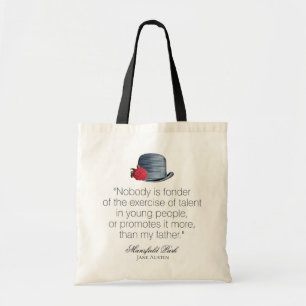 Jane Austen - My Father - Vintage Hat Tote Bag