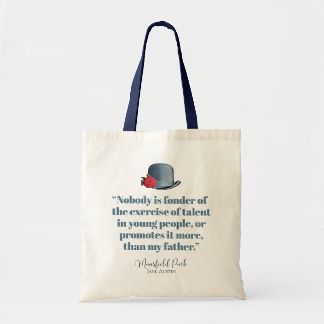 Jane Austen - My Father - Vintage Hat Tote Bag (Front)