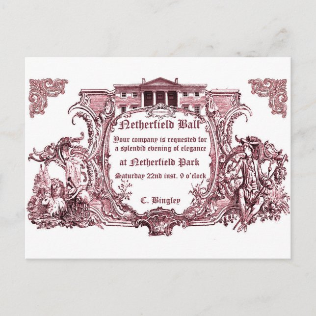 Jane Austen:Netherfield Ball Invite Cards (Front)