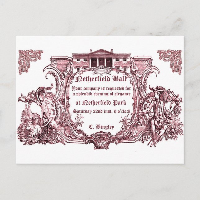 Jane Austen:Netherfield Ball Invite Cards (Front)
