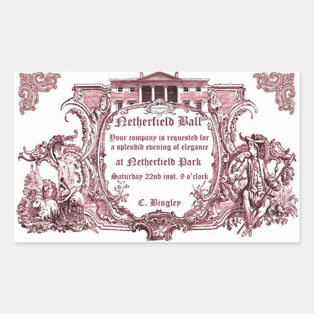 Jane Austen: Netherfield Ball Sticker (Front)