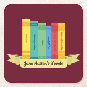 Jane Austen Novels III Square Paper Coaster