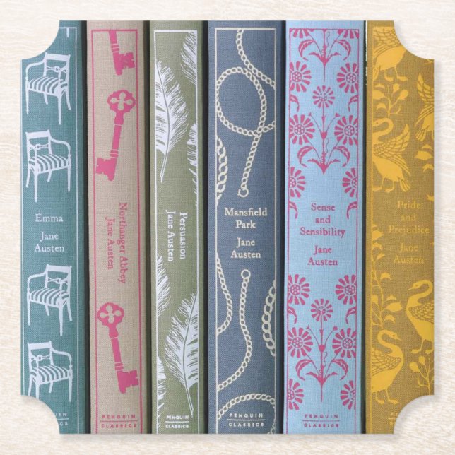 Jane Austen Novels  Paper Coaster (Front)
