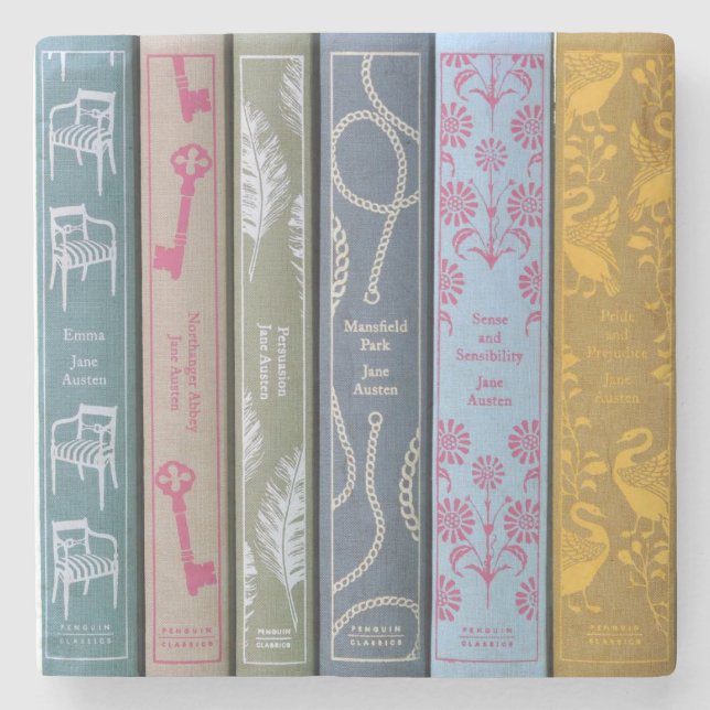 Jane Austen Novels  Stone Coaster (Front)