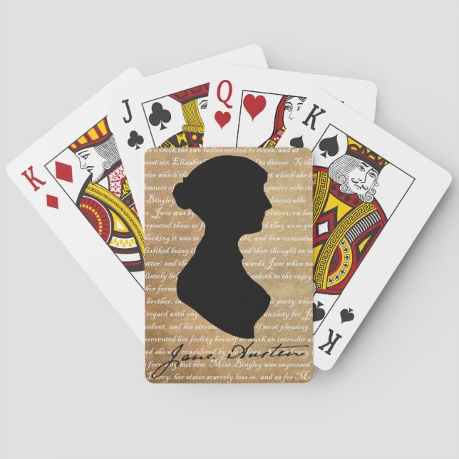 Jane Austen Page Silhouette Playing Cards (Back)