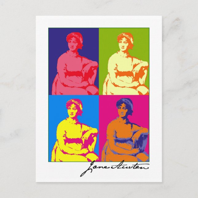 Jane Austen Pop Art Postcard (Front)