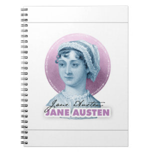 Jane Austen Portrait and Signature Pink Notebook