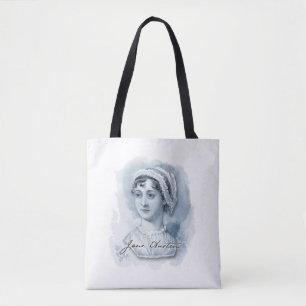 Jane Austen Portrait and Signature Tote Bag