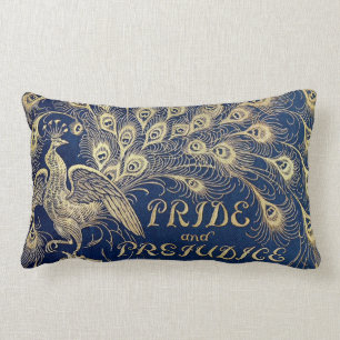 Jane Austen Pride and Prejudice Peacock Lumbar Cushion