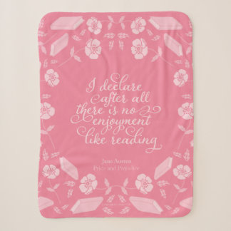 Jane Austen Pride & Prejudice Floral Bookish Quote Sherpa Blanket