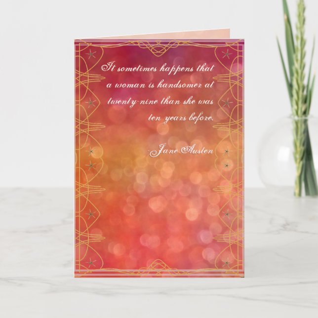 Jane Austen Quote Birthday Card CUSTOMIZED (Front)