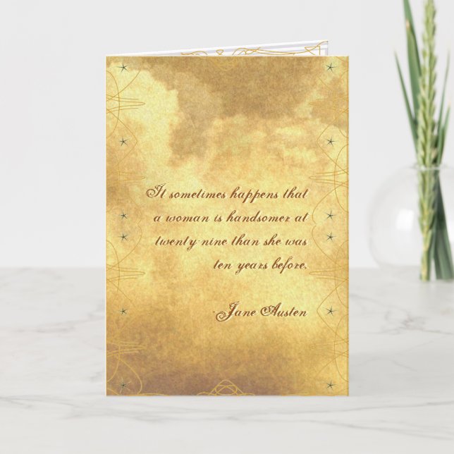 Jane Austen Quote Birthday Card CUSTOMIZED (Front)