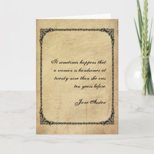 Jane Austen Quote Birthday Card CUSTOMIZED (Front)