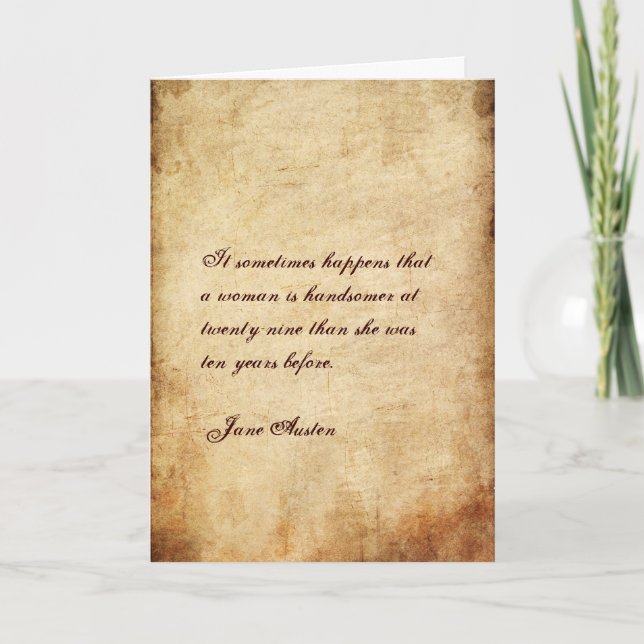 Jane Austen Quote Birthday Card CUSTOMIZED (Front)
