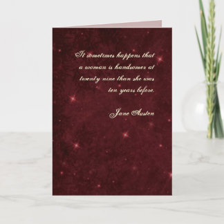 Jane Austen Quote Birthday Card CUSTOMIZED