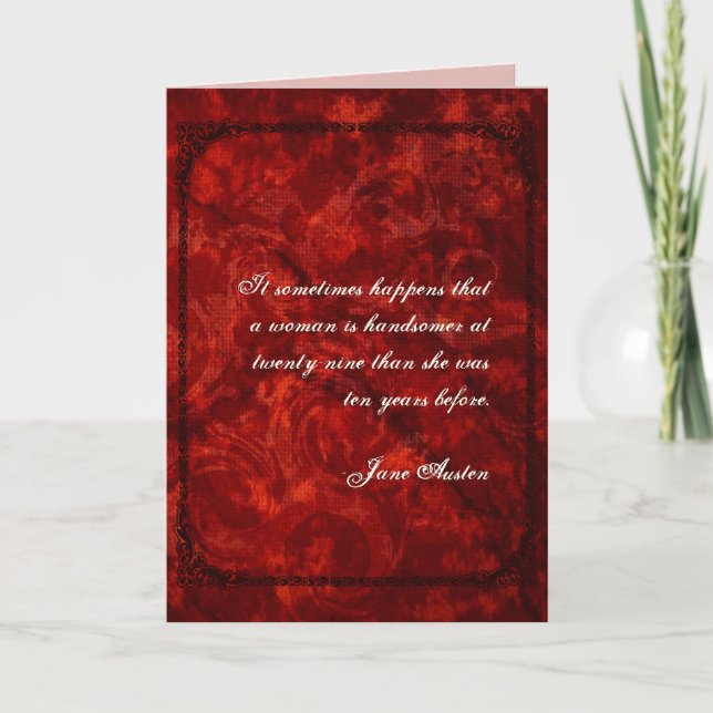 Jane Austen Quote Birthday Card CUSTOMIZED (Front)