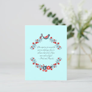 Jane Austen Quote, Pride and Prejudice Floral Holiday Postcard
