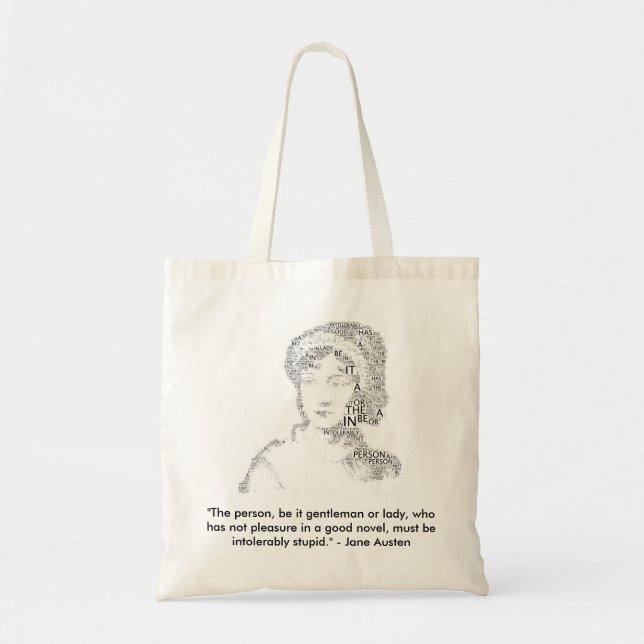 Jane Austen Quote Tote Bag (Front)