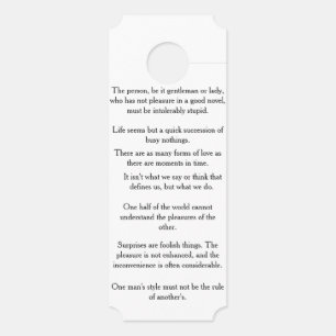 Jane Austen Quotes Door Hanger