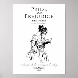 Jane Austen Reading Literature Quote Poster