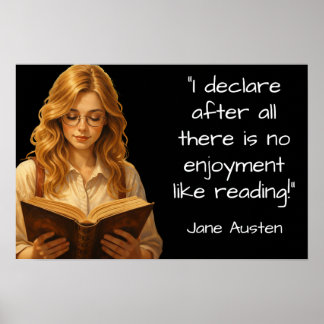 Jane Austen Reading quote Poster