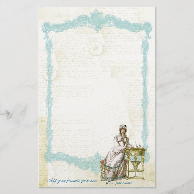 Jane Austen Regency Custom Stationery (Front)