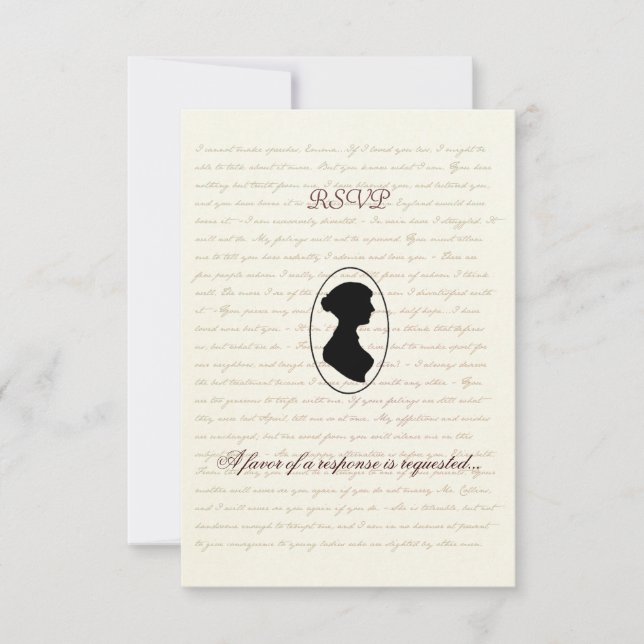 Jane Austen Regency Wedding RSVP Card (Front)