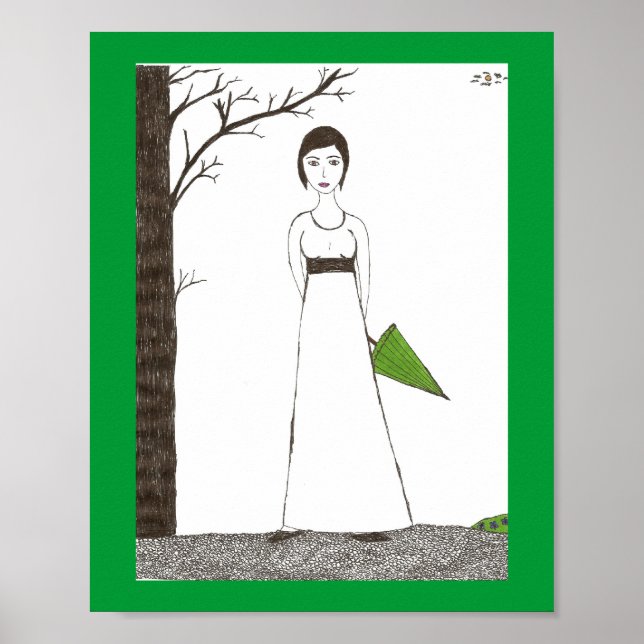 Jane Austen Rice Painting Poster (Front)