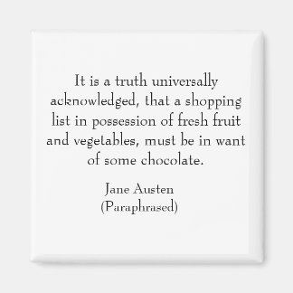 Jane Austen Shopping List Magnet