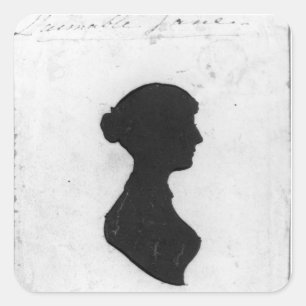 Jane Austen Silhouette Background Stickers