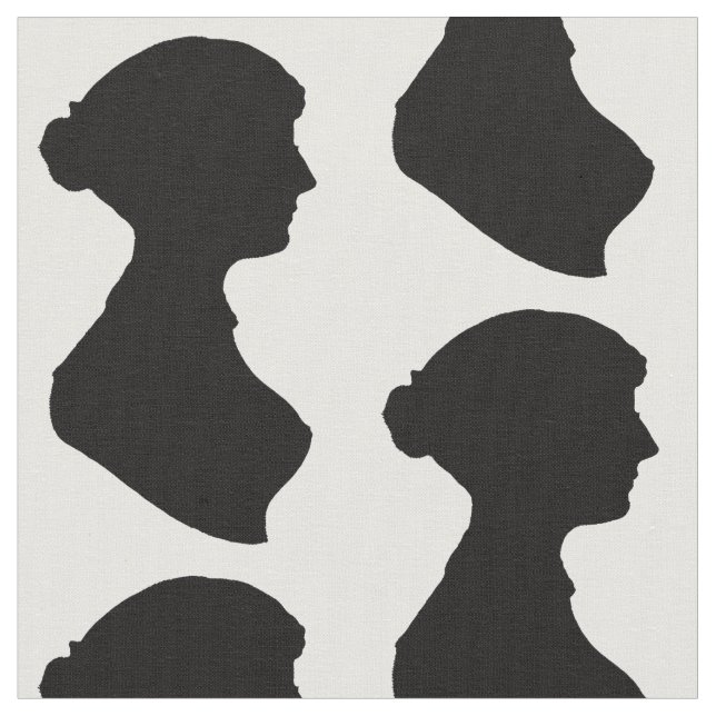 Jane Austen silhouette Fabric (Close Up)