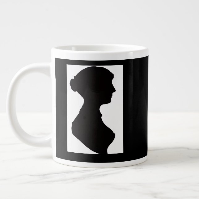 Jane Austen Silhouette Large Coffee Mug (Left)