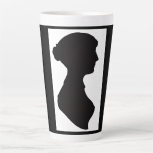 Jane Austen Silhouette Latte Mug