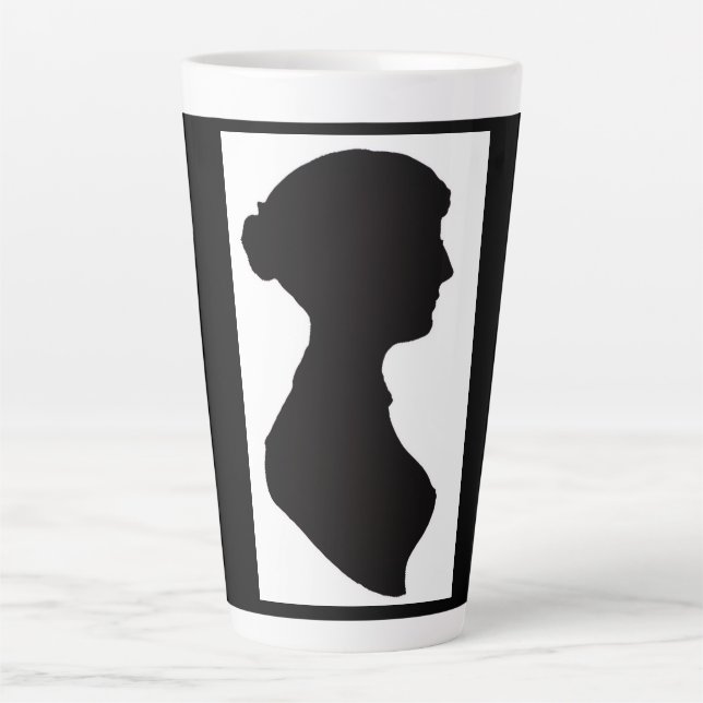 Jane Austen Silhouette Latte Mug (Front)