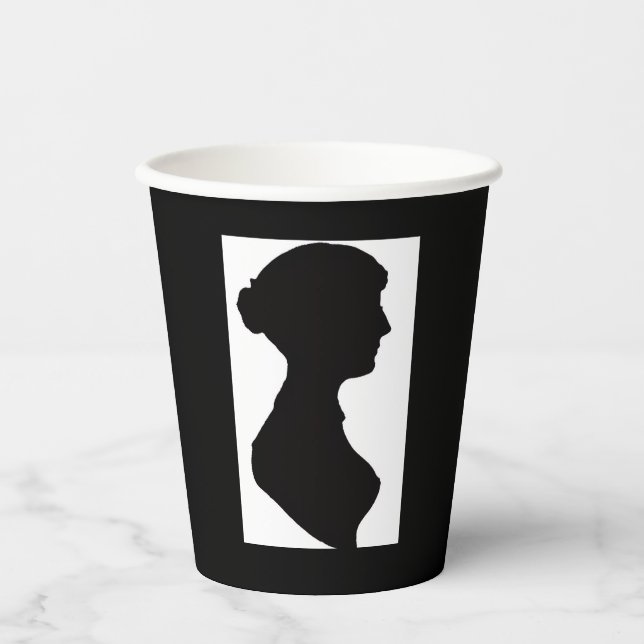 Jane Austen Silhouette Paper Cups (Front)