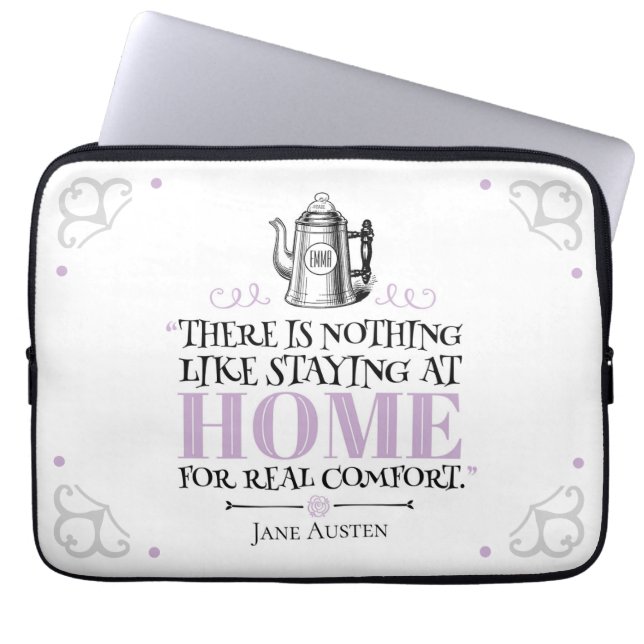 Jane Austen - Staying at Home - Coffee Pot Laptop Sleeve (Front)