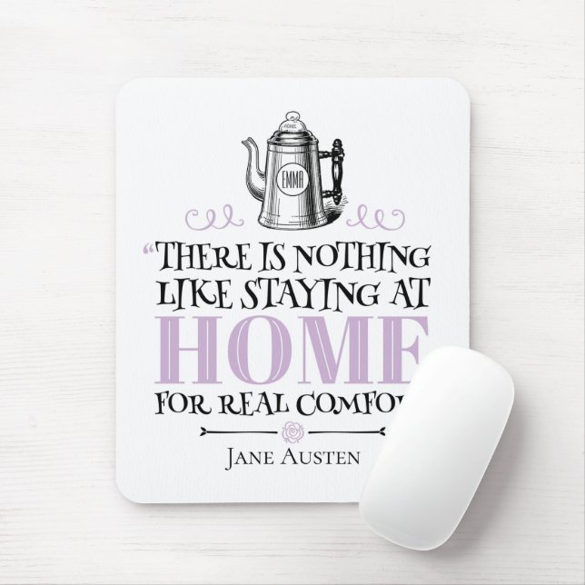 Jane Austen - Staying at Home - Coffee Pot Mouse Pad (With Mouse)