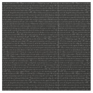 Jane Austen Text Black and White Fabric