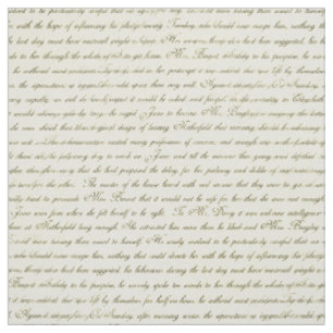 Jane Austen Text Black on Antique Cream Fabric