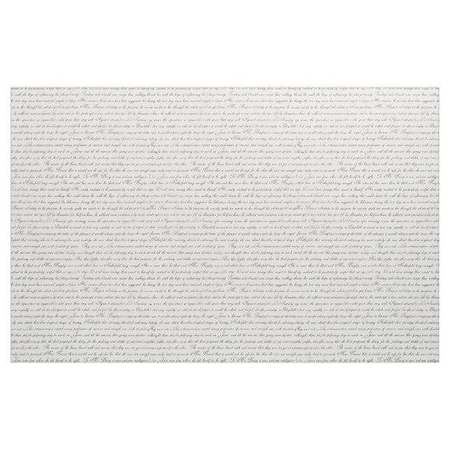 Jane Austen Text Black on Antique White Fabric (Fat Quarter)