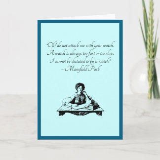 Jane Austen Time Quote – Mansfield Park Vintage Card