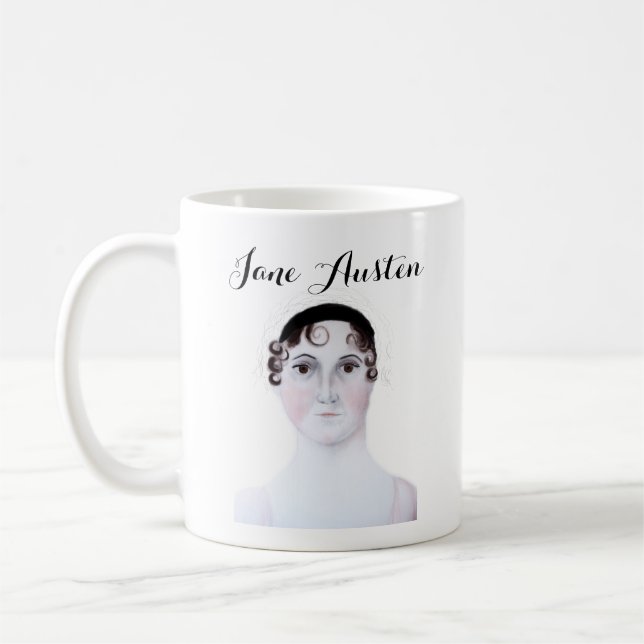 Jane Austen Watercolor portrait Mug (Left)