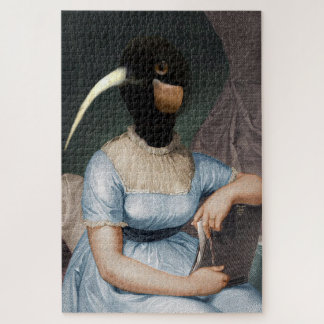 Jane Austen with Bird head Jigsaw Puzzle