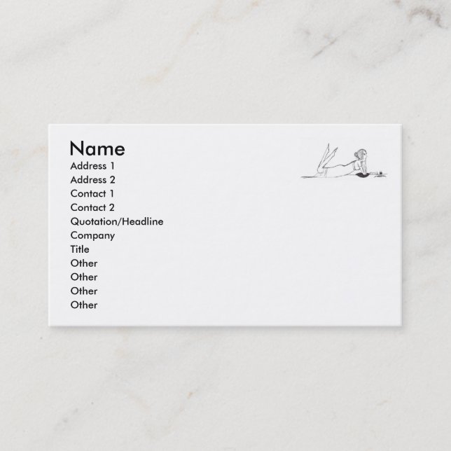Jane Austen writing Business Card (Front)