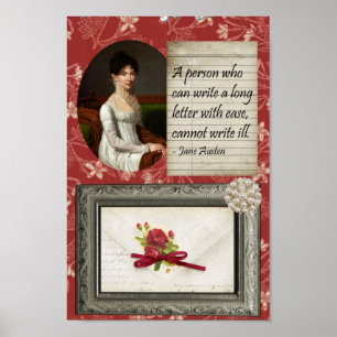 Jane Austen Writing Inspired Print