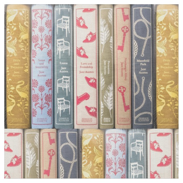 Jane Austen's books Fabric (Close Up)