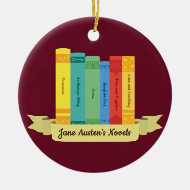 Jane Austen's Novels III Ceramic Tree Decoration (Front)